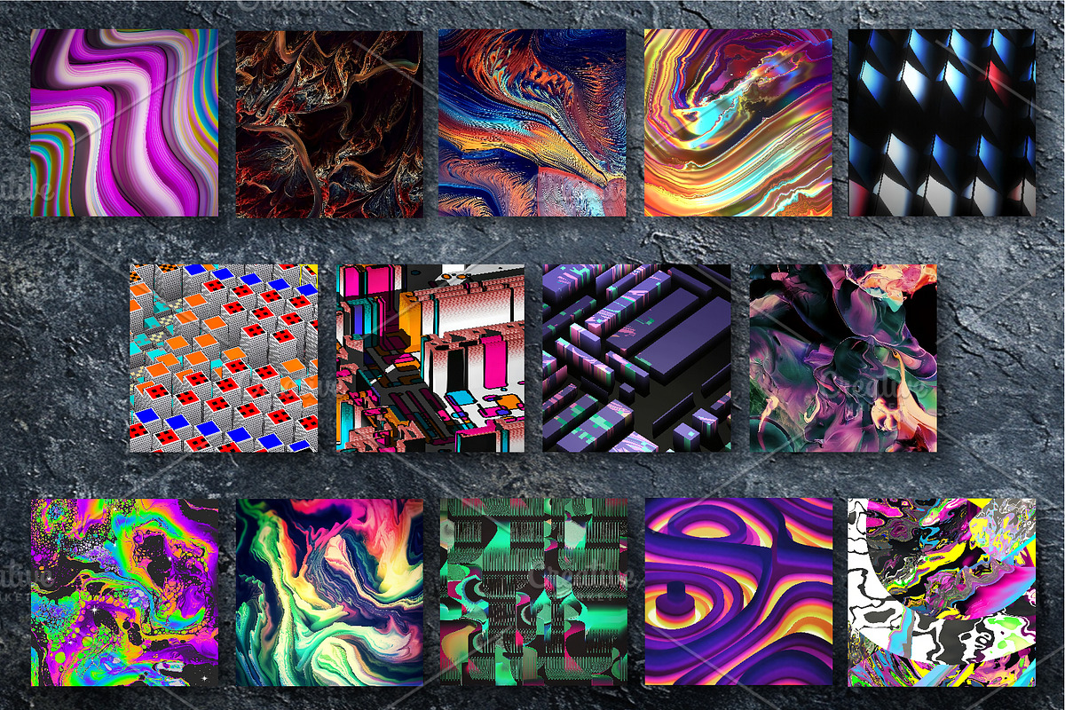 Glitch Psychedelic 12. Digital Paper, a Texture Illustration by KENO Mascots (Photo 3 of 8)