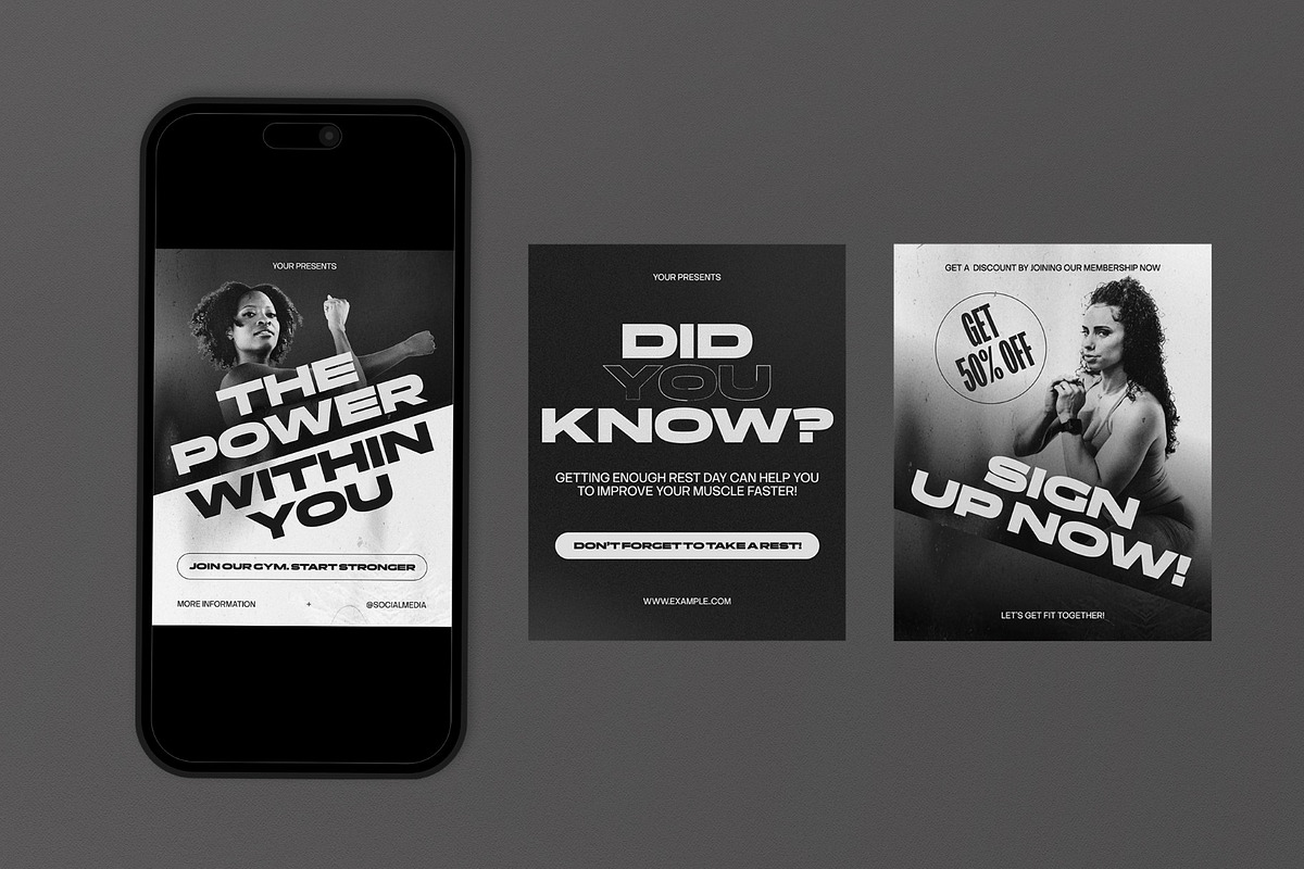 Gym Instagram Post - Figma, a Social Media Template by graphicook