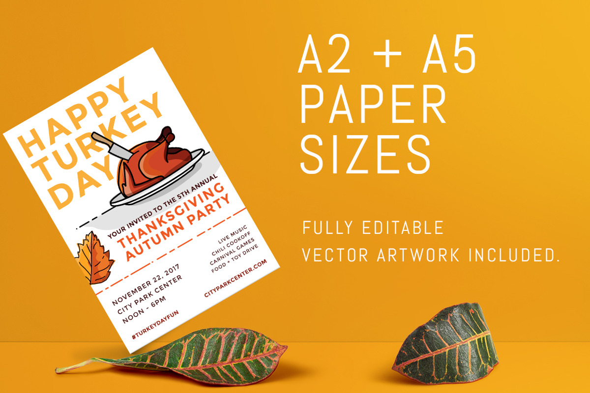 Thanksgiving Fall Event Poster+Flyer, a Flyer Template by Everyday Monster Creative (Photo 2 of 2)