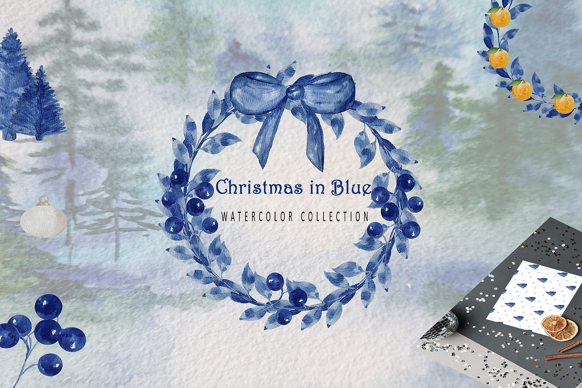 Christmas in Blue, an Illustration by YuliTeh_art (Photo 1 of 11)
