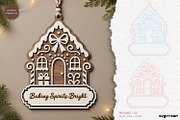 Gingerbread Houses Ornament Bundle, a Decorative Illustration by svgocean (Thumbnail 11 of 13)