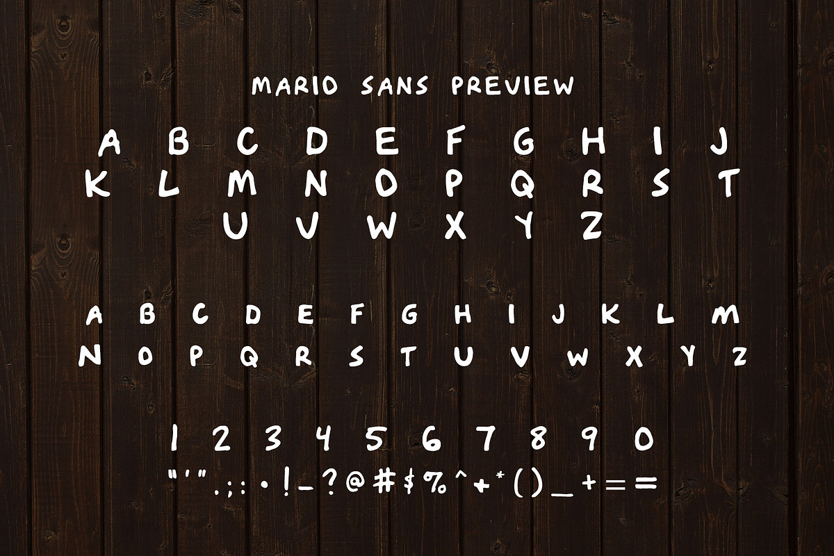 Mario Sans Font preview 2