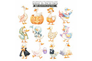 Silly Goose Halloween Clipart, an Illustration by CharmClipart (Thumbnail 4 of 8)