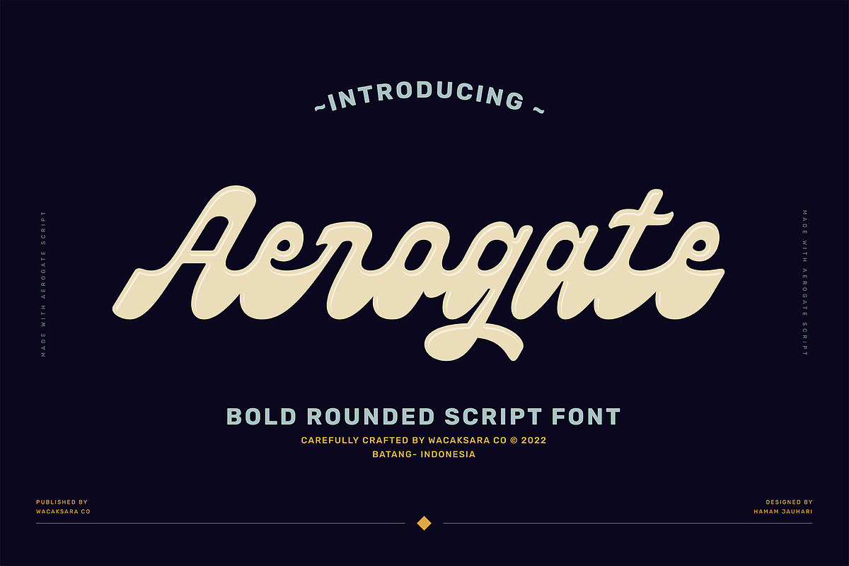 Aerogate Script, a Script Font by Wacaksara Co. (Photo 1 of 13)