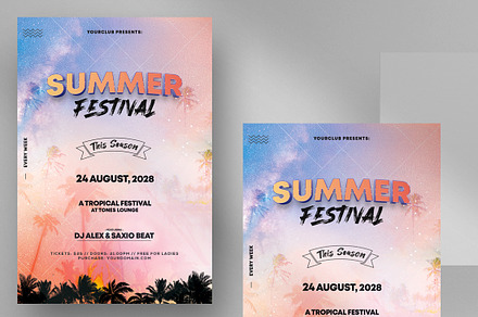 Summer Festival Party Flyer (PSD), a Flyer Template by PixelsDesign