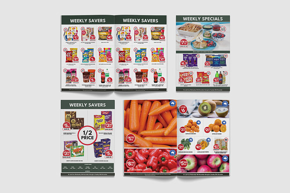 Grocery Supermarket Catalogue Template | InDesign preview 3