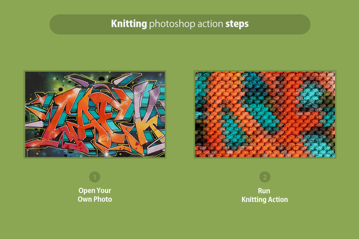 Knitting Photoshop Action, an Action Add-On by AndriyFM (Photo 2 of 18)
