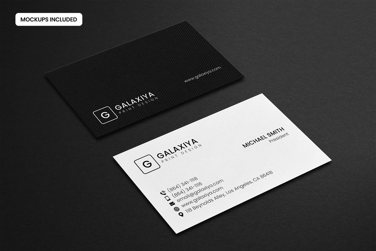 Minimalist Business Card and Mockup, a Business Card Template by Galaxiya (Photo 2 of 5)