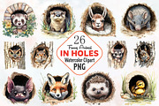 Funny Animals in Hole Clipart, an Illustration by RobertsArt (Thumbnail 1 of 7)