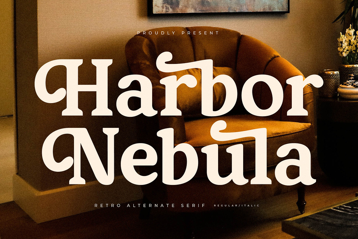Harbor Nebula Retro Alternate Serif, a Serif Font by Letterena Studios (Photo 1 of 15)