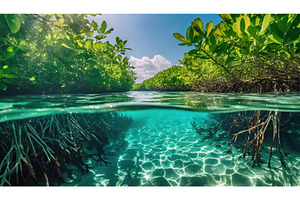 An underwater mangrove view with, a Nature Photo by Igor Tichonow