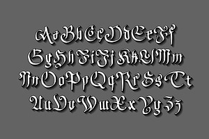 Fantasy Gothic Style Font Vector