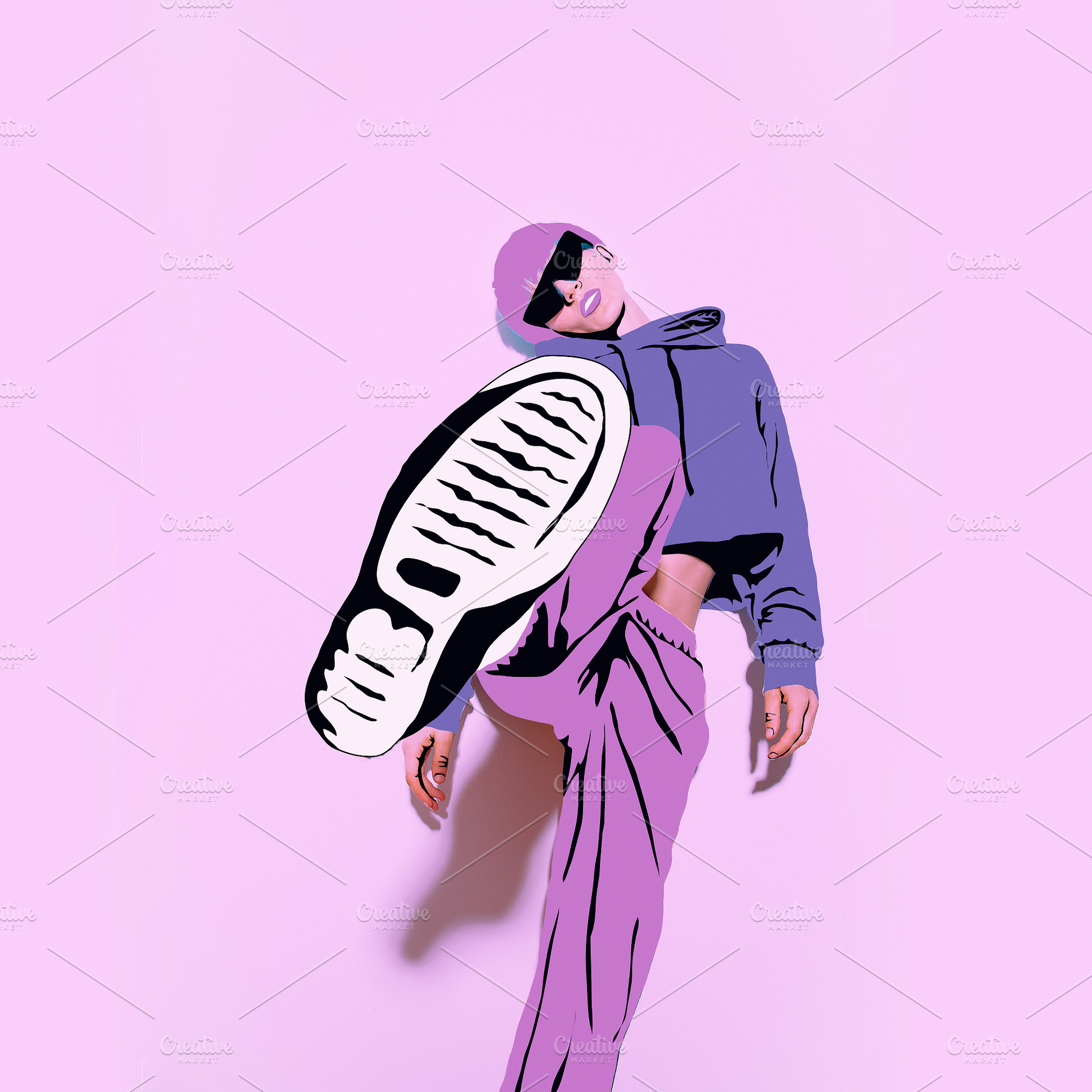Fashion minimal collage art. Mix illustration and photo. Stylish, a Beauty & Fashion Photo by Jenya Porechenskaya