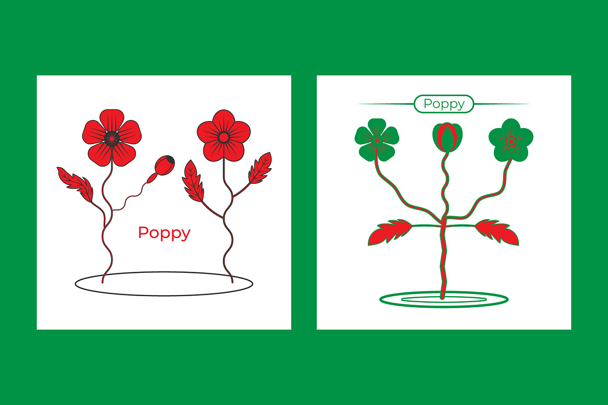 Stylized Poppy Flowers Illustration, a Decorative Illustration by Lakhan1998 (Photo 6 of 6)