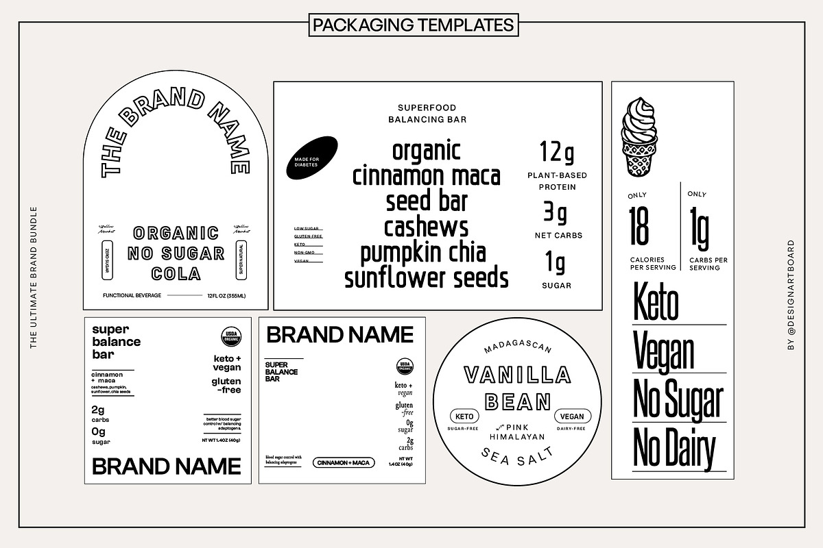 300+ Super Pack Brand Kit Vol 1-4, a Branding & Logo Template by @designartboard (Photo 24 of 41)