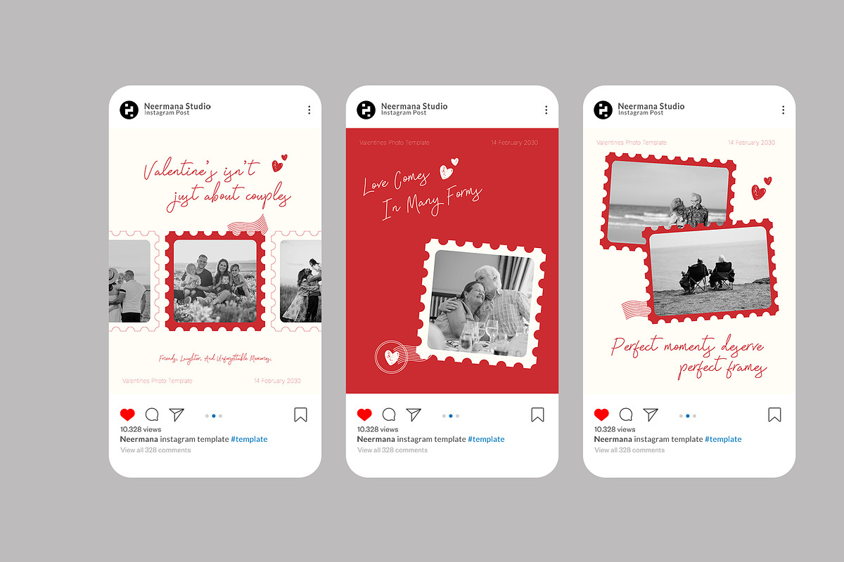 Red White Valentine Instagram Post, a Social Media Template by Neermana (Photo 4 of 4)