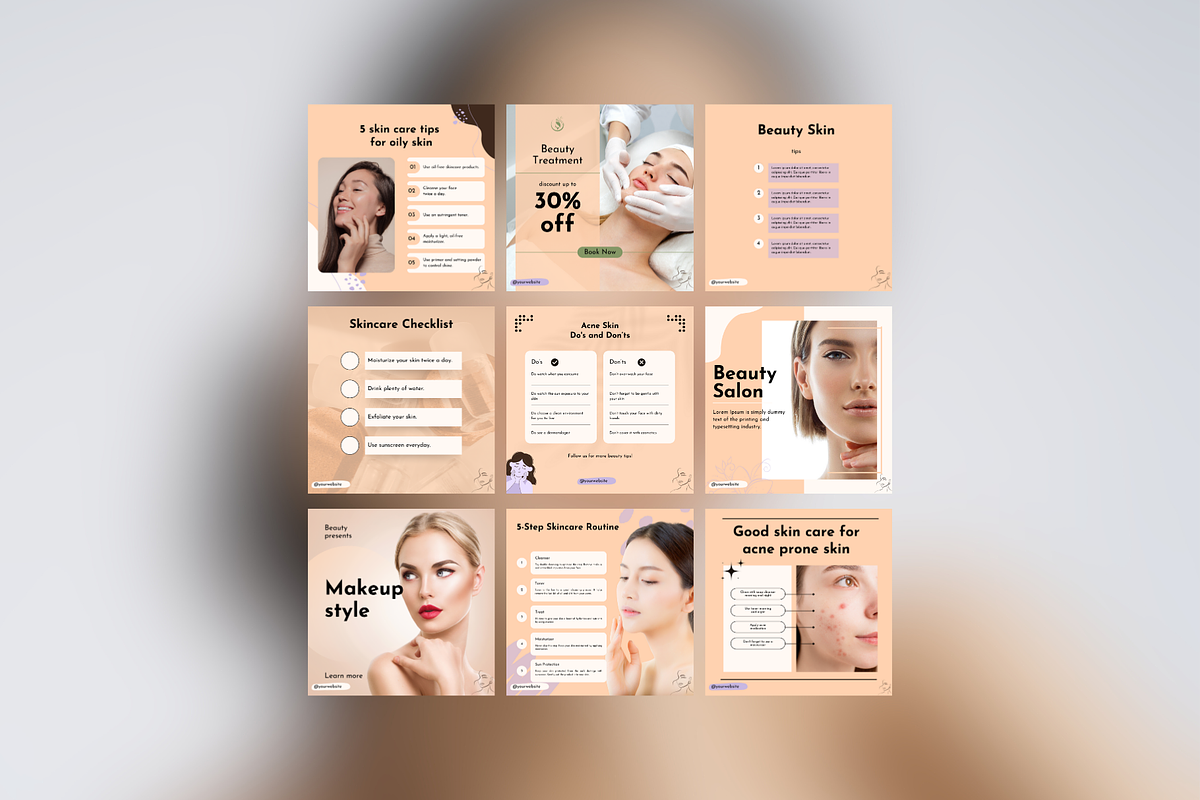 Skincare Social Media Templates, a Social Media Template by Adored Templates (Photo 2 of 10)