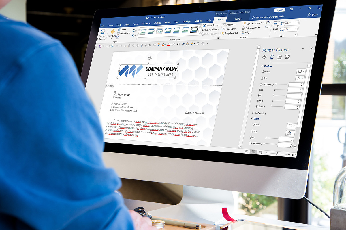 Letterhead Word Google Docs Pages, a Stationery Template by Tbunny (Photo 6 of 6)