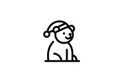 Bear Santa Hat Line Logo, a Branding & Logo Template by Vectorium Studio (Thumbnail 1 of 2)