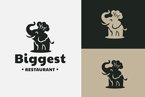 elephant with chef hat logo, a Branding & Logo Template by funpixel