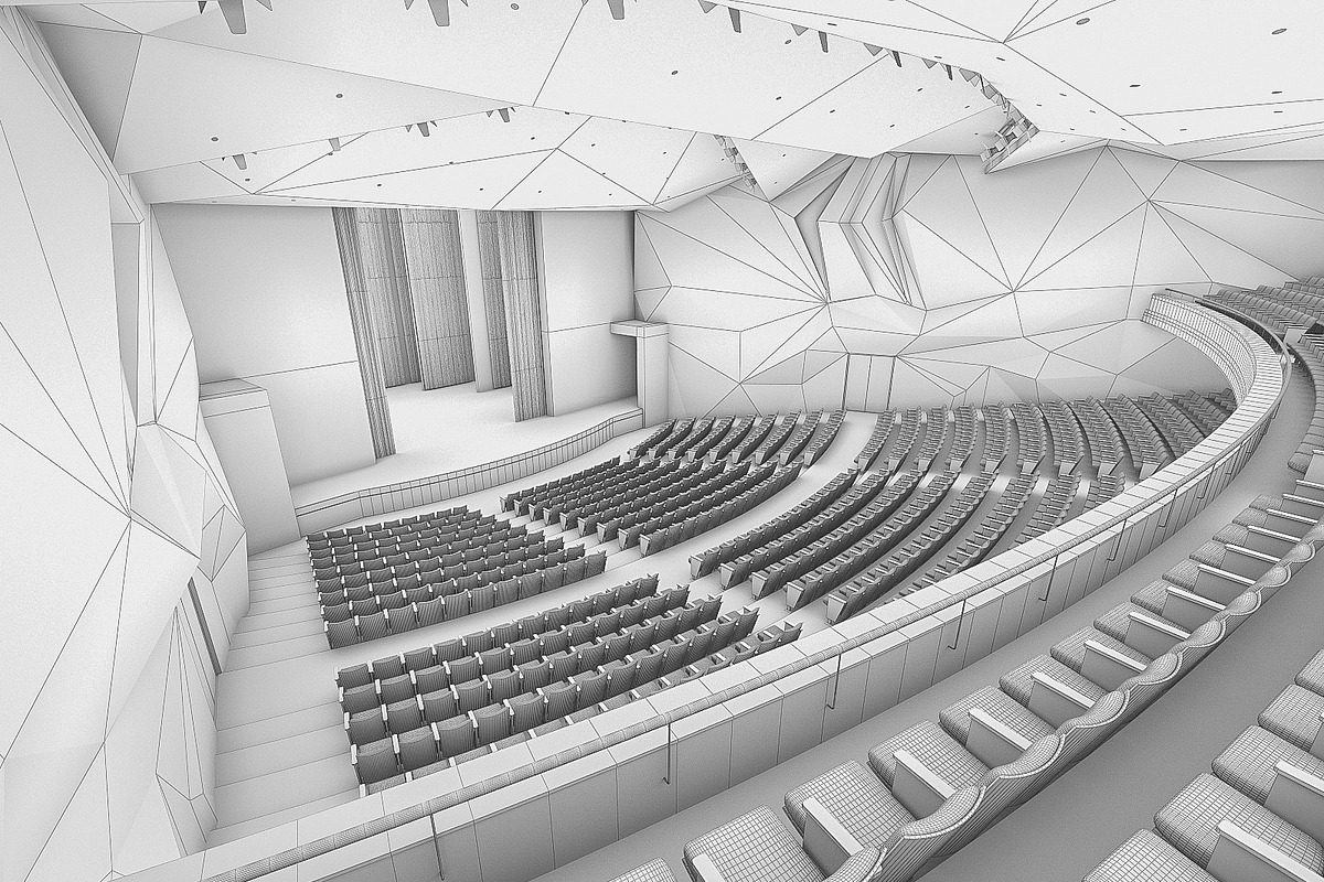 Theater Interior 1200 seats, an Architecture 3D Model by monogroup