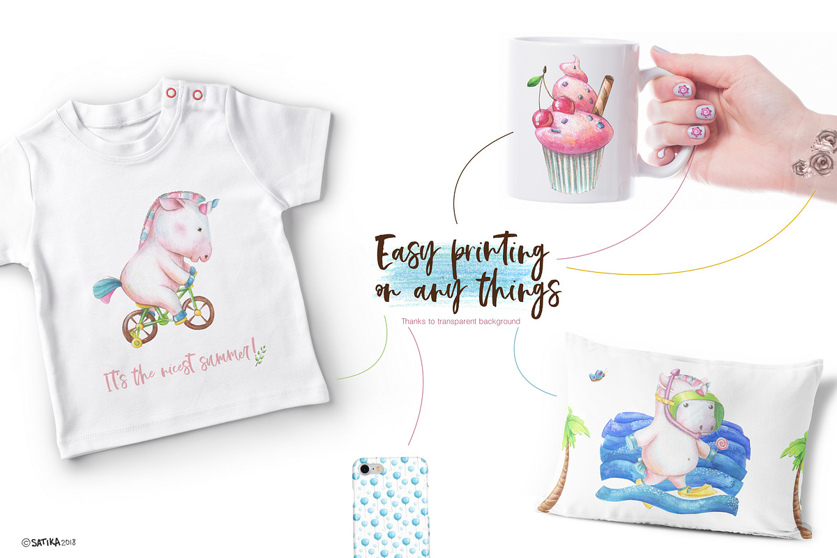 Sweet Summer of a Little Unicorn set, an Illustration by Satika (Photo 6 of 7)