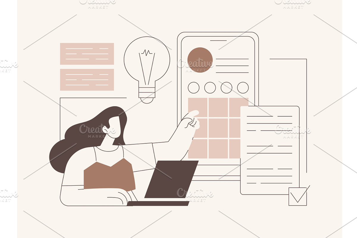 Blogging isolated cartoon vector, a Person Illustration by Visual Generation