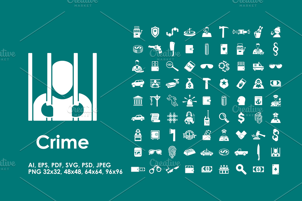 81 crime icons, an Outline Icon by Palau