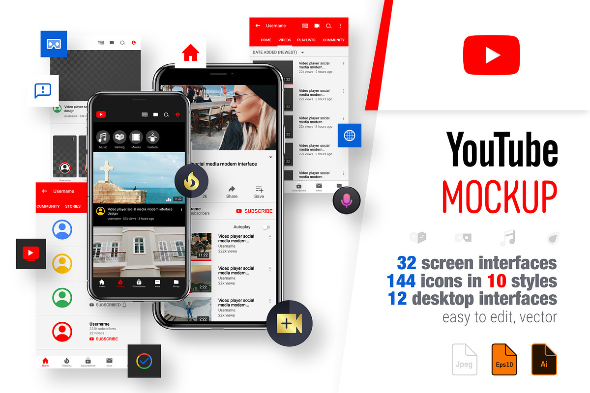 YouTube Mockup, a Social Media Template by karnofff