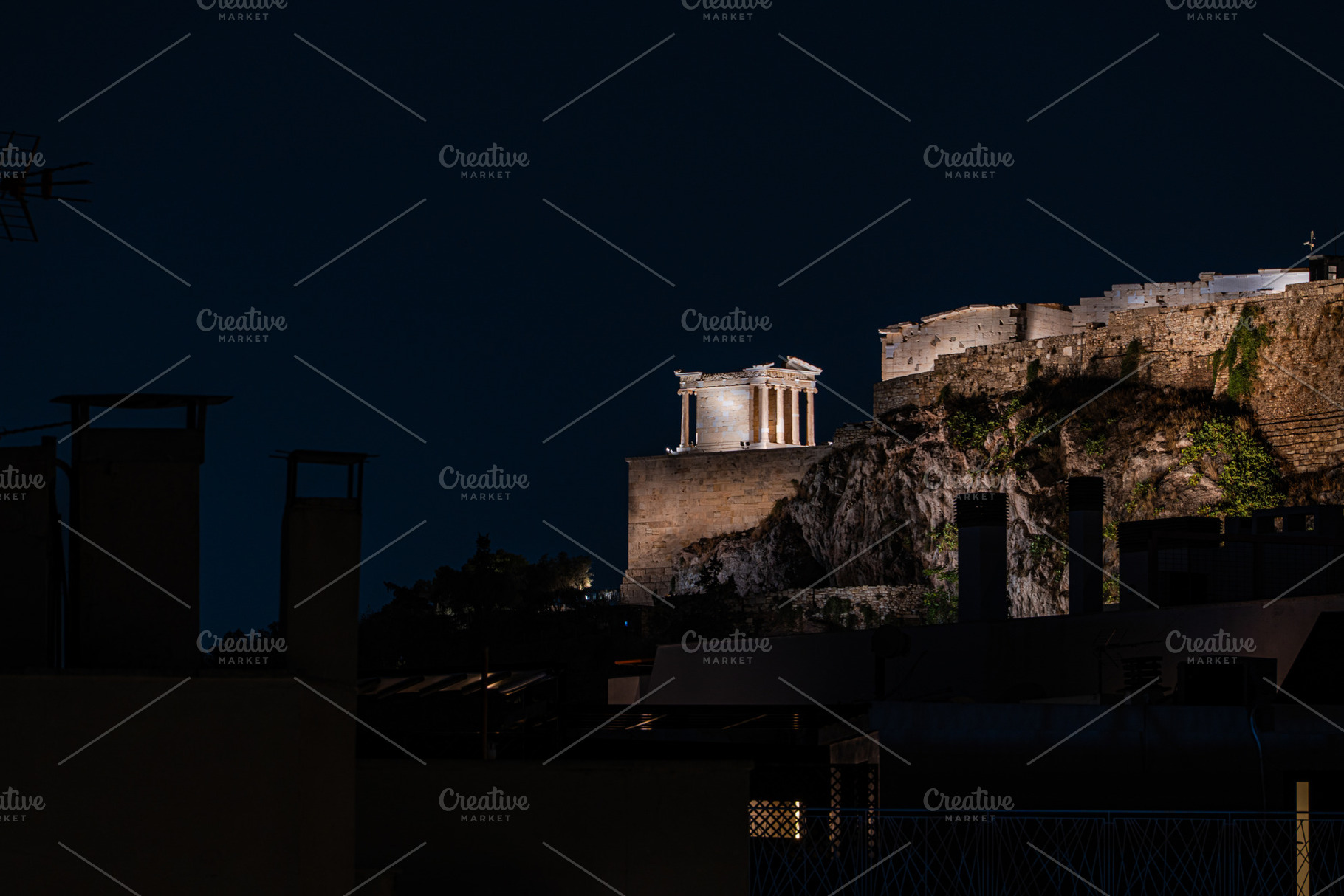 Athenian Acropolis in the night, an Architecture Photo by Anna Bogush