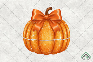 Halloween Disco Glitter Pumpkin PNG, an Illustration by Craft Nest
