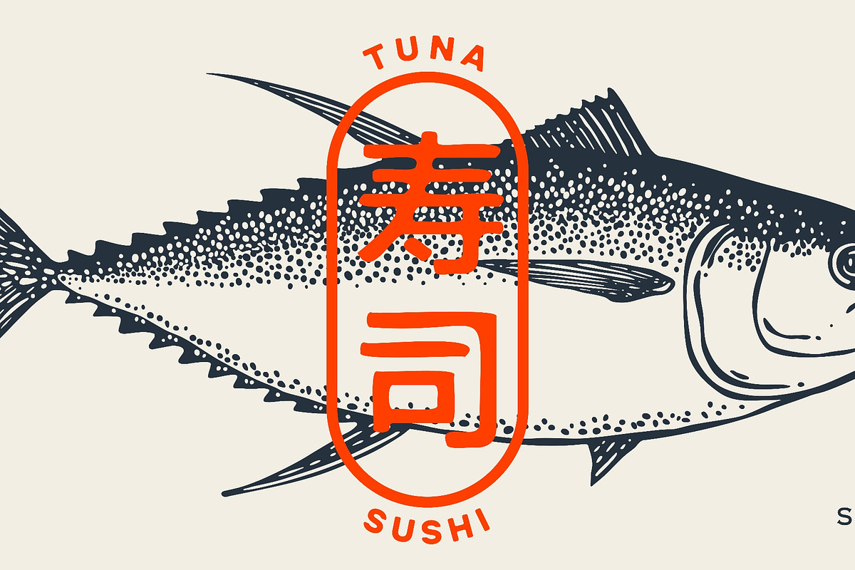 Tuna Fish, seafood, sketch, an Animal Illustration by Foxys Graphic (Photo 2 of 3)