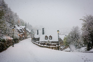 Typical village of the catalan pyren stock photo containing autumnal and