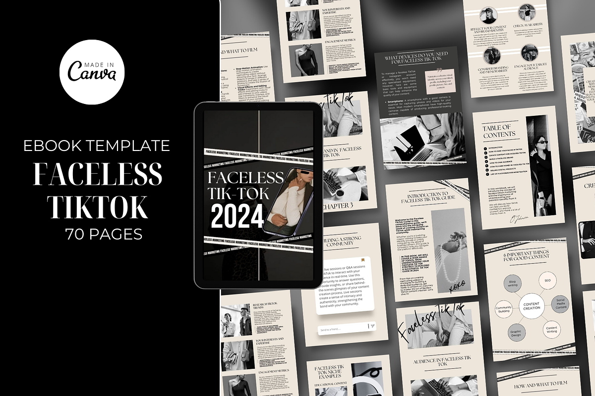 Ebook canva template faceless tiktok, a Social Media Template by Design Pro Templates (Photo 1 of 11)