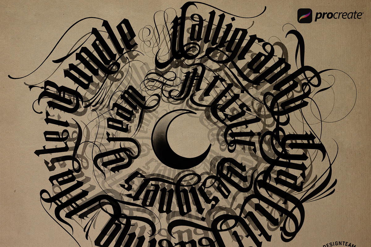 Procreate master calligraphy, a Brush Add-On by Studio.Valhalla