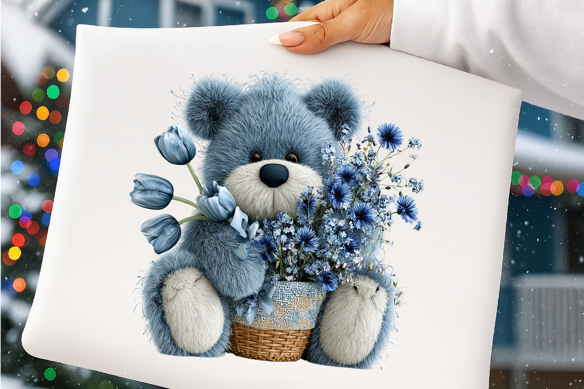 Whimsical Blue Teddy Bear Clipart, a Transportation Illustration by SinaCreation (Photo 5 of 9)