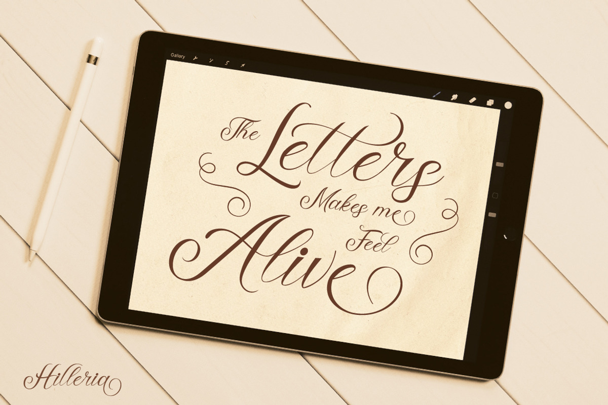 Hilleria, a Script Font by kerismaker (Photo 7 of 12)