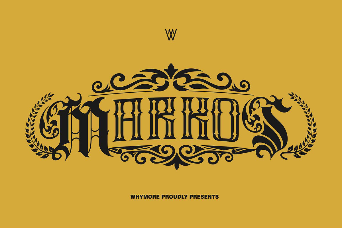 Markos Blackletter Tattoo Font, a Blackletter Font by WhymoreArt (Photo 7 of 13)