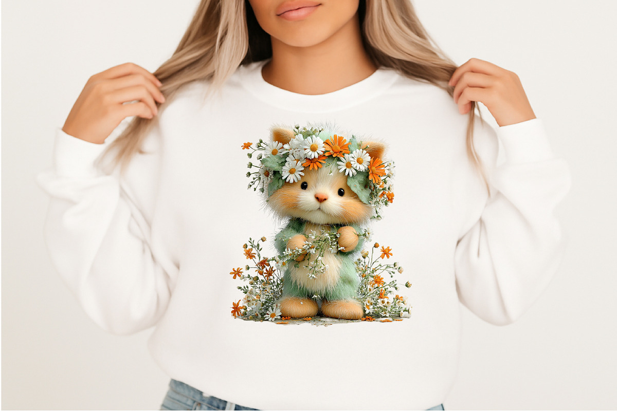 Whimsical Spring Cats Clipart, an Illustration by Craft Nest (Photo 7 of 11)