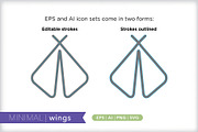Minimal wings icons, an Outline Icon by Picture Window (Thumbnail 3 of 5)