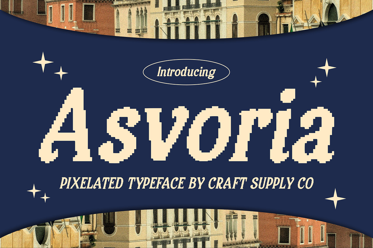 Asvoria Pixel, a Serif Font by Craft Supply Co. (Photo 1 of 8)