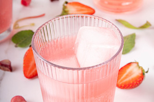 Strawberry Rhubarb lemonade, mojito or iced juice, a Food & Drink Photo by Rimma