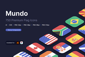 Mundo — 750 Premium Flags Icon Set