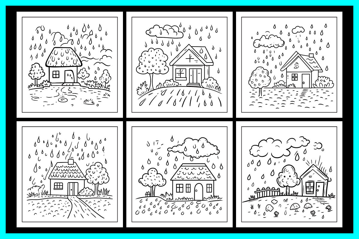 Rainy Weather Coloring Book, an Object Illustration by protabsorkar11 (Photo 2 of 6)