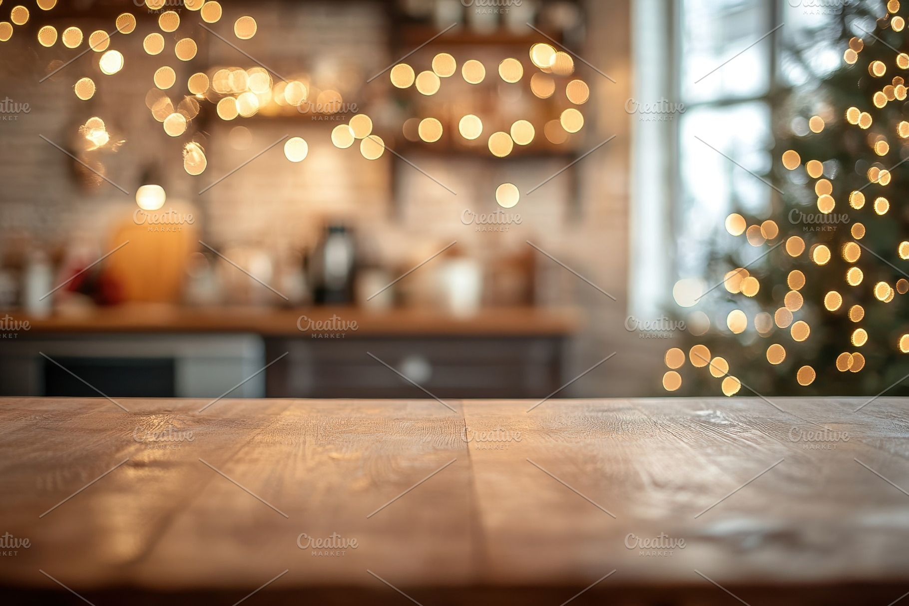 Christmas cheer fills the kitchen, a Photo by Pavel_design