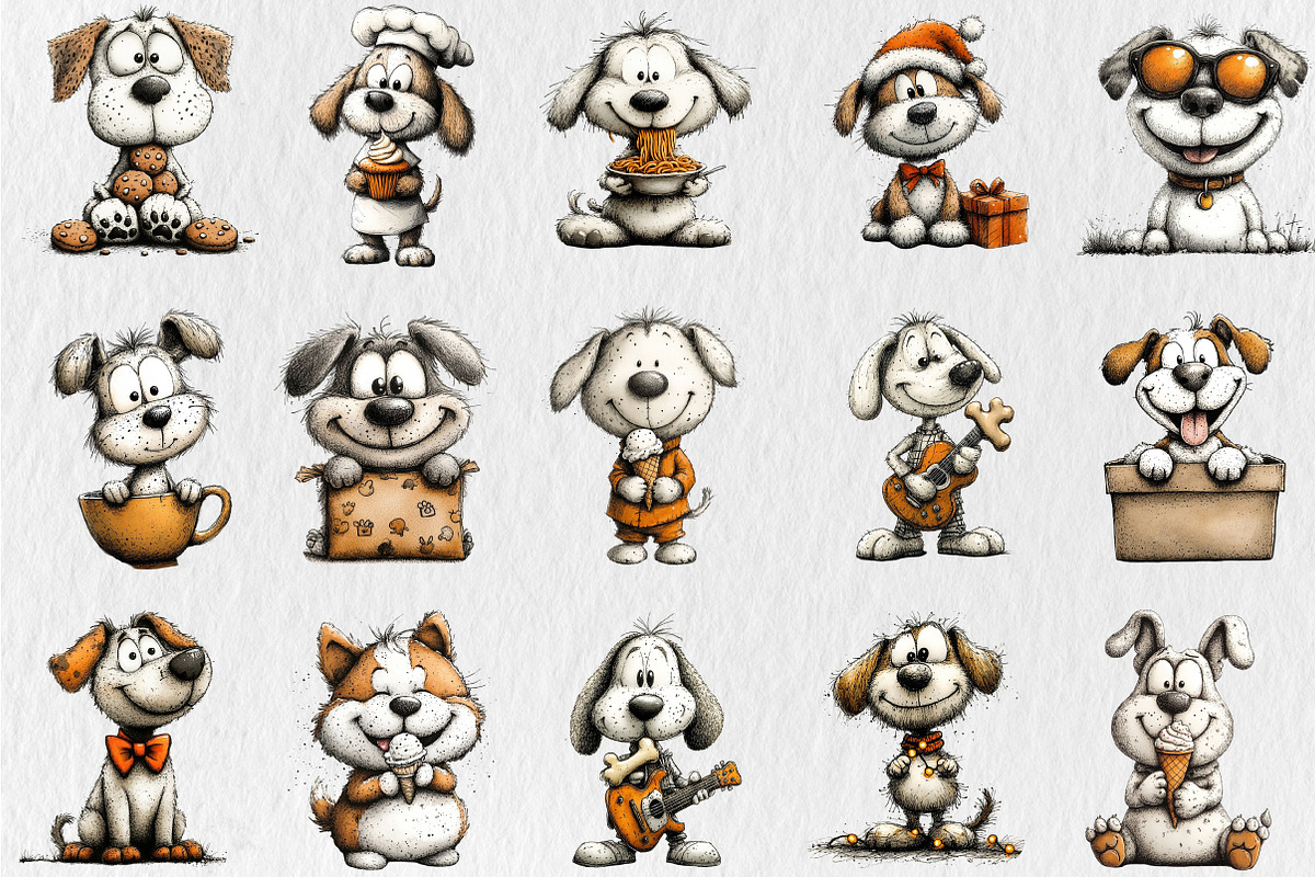 Funny Cute Dog Clipart, an Animal Illustration by Rose Art (Photo 2 of 5)