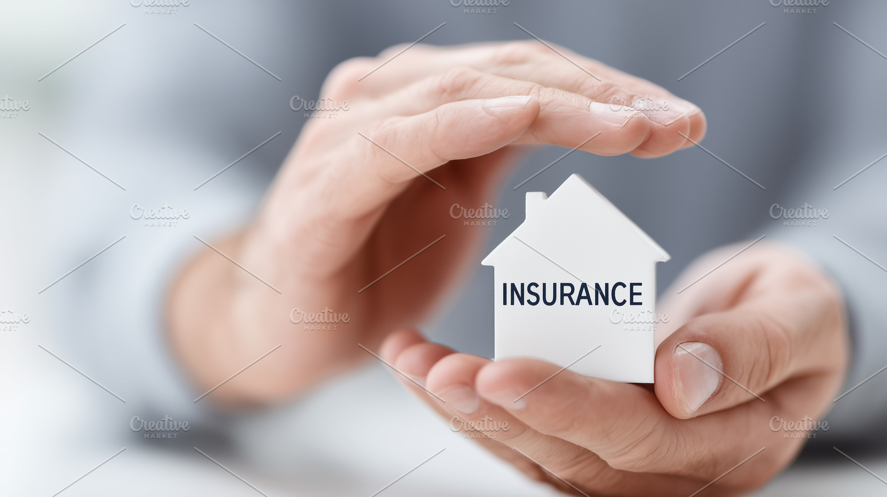 Hands protecting a small house model, a Business Photo by MistyDay