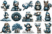 Whimsical Christmas Icy Blue Animals, an Illustration by cherrydesign (Thumbnail 3 of 4)