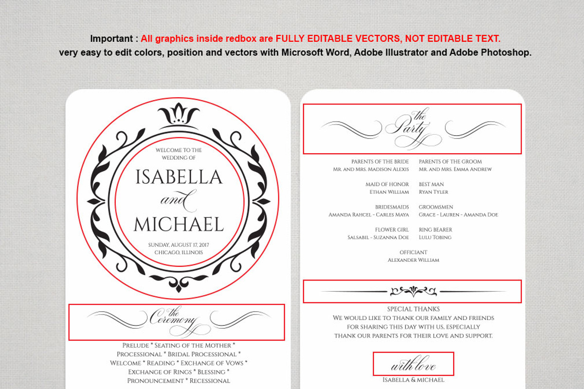 Wedding Program Fan SHR379, an Invitation Template by Shafura_Wedding (Photo 3 of 4)