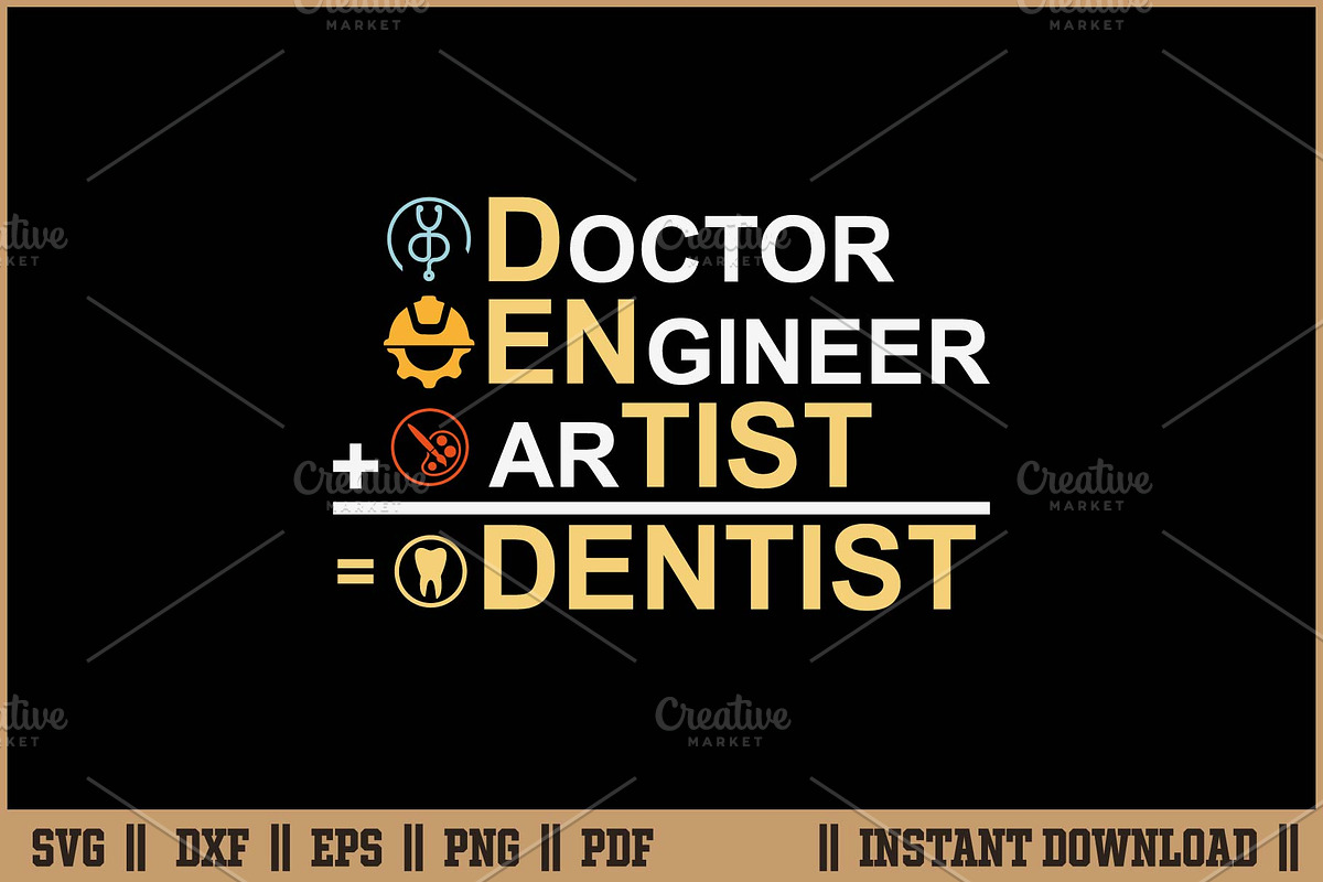 Doctor Engineer Artist Dentist SVG, a Work Illustration by Handy Arts Studio (Photo 1 of 3)